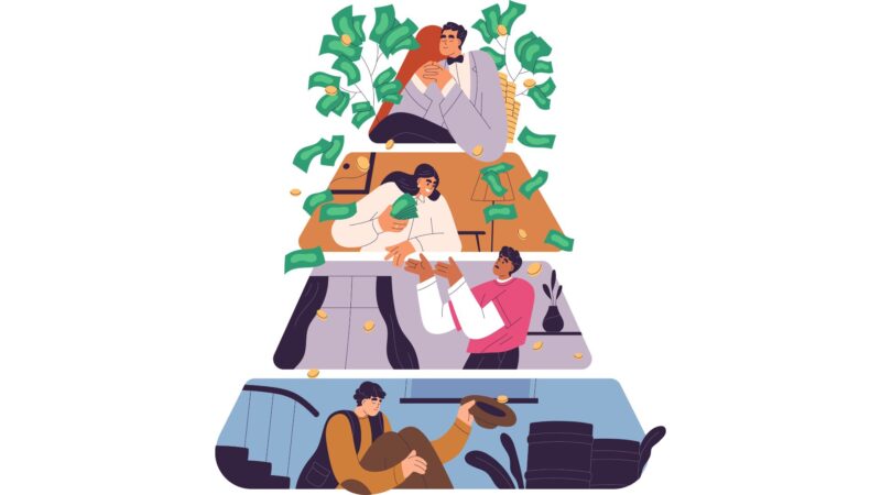 Ilustração sobre diferentes condições sociais relacionadas à saúde e ao bem-estar